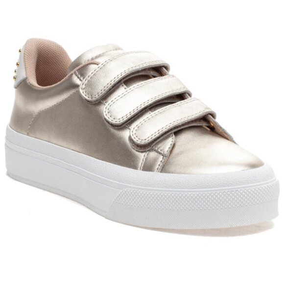 NEW JSLIDES Leather Gennie Sneakers IN gold for women 1225 3t7 - Picture 2 of 6